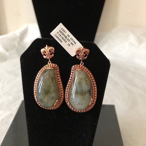 Dallas Prince Rose Gold SS Labradorite earrings